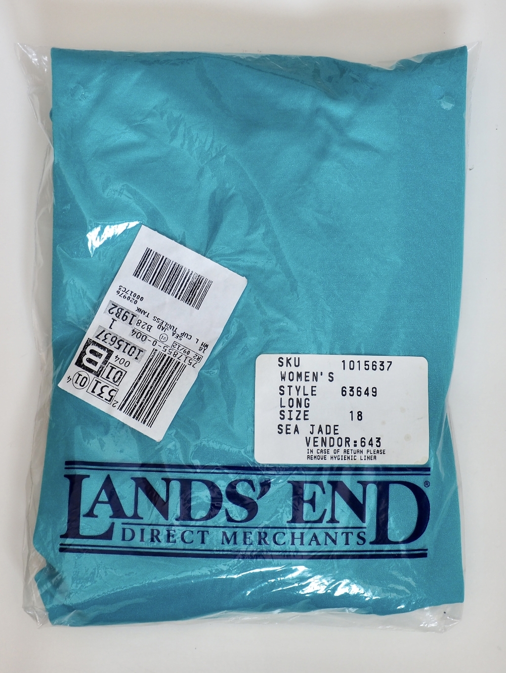 18 Long Lands End Tugless Tank Swimsuit Sea Jade One Piece Bathing Suit 63649